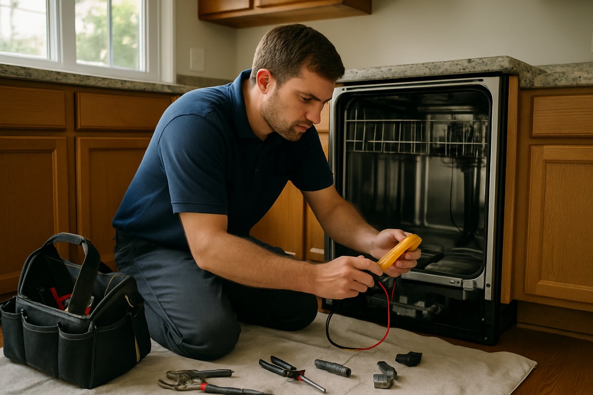 Appliance Repair technician at work