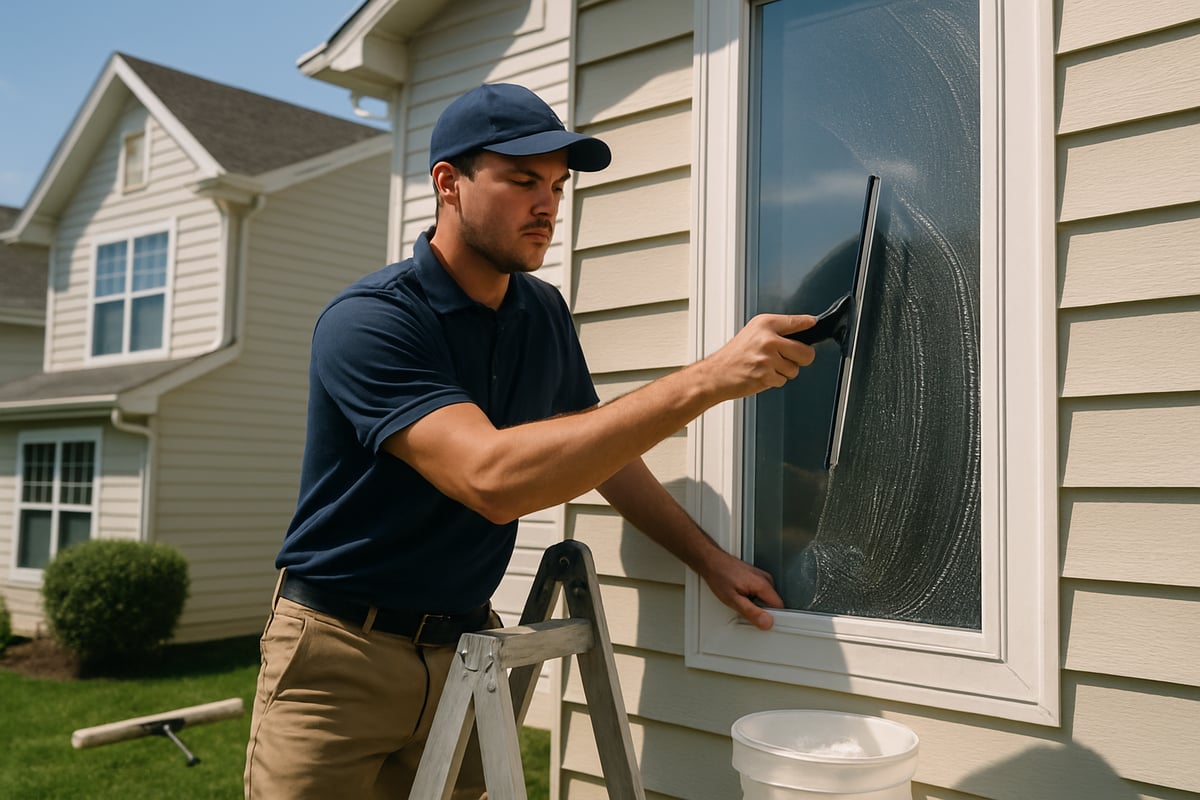 Window Cleaning technician at work